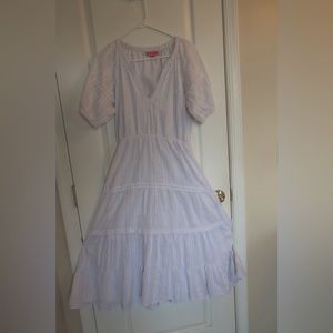 Betsey Johnson unique dress, white with colorful speckles!